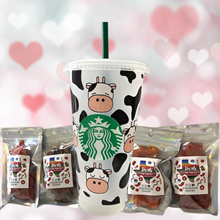 Load image into Gallery viewer, Cow Starbucks Cold Cup Valentine's Gift Bundle