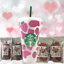 Load image into Gallery viewer, Strawberry Milk Starbucks Cold Cup Valentine's Gift Bundle