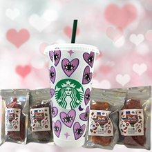 Load image into Gallery viewer, Evil Eye Heart Eyes Starbucks Cold Cup Valentine's Gift Bundle