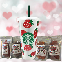 Load image into Gallery viewer, Strawberry Starbucks Cold Cup Valentine's Gift Bundle