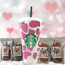 Load image into Gallery viewer, Strawberry Milk Starbucks Cold Cup Valentine&#39;s Gift Bundle
