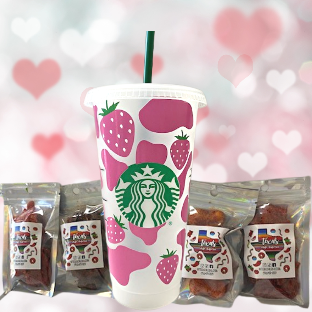 Strawberry Milk Starbucks Cold Cup Valentine's Gift Bundle