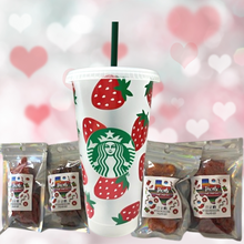 Load image into Gallery viewer, Strawberry Starbucks Cold Cup Valentine&#39;s Gift Bundle
